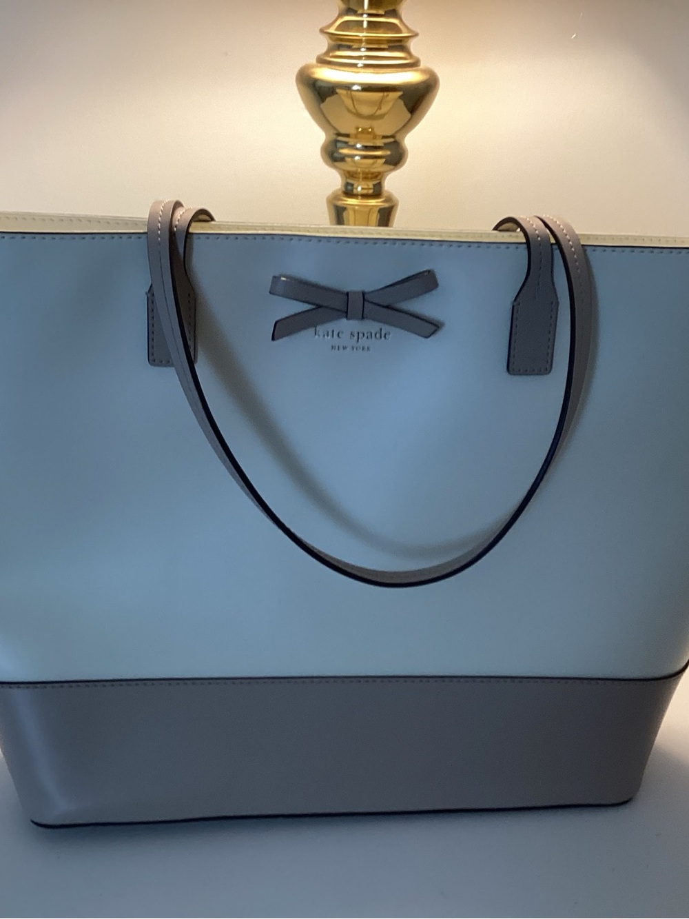 Kate Spade off White and Gray Bow Tote